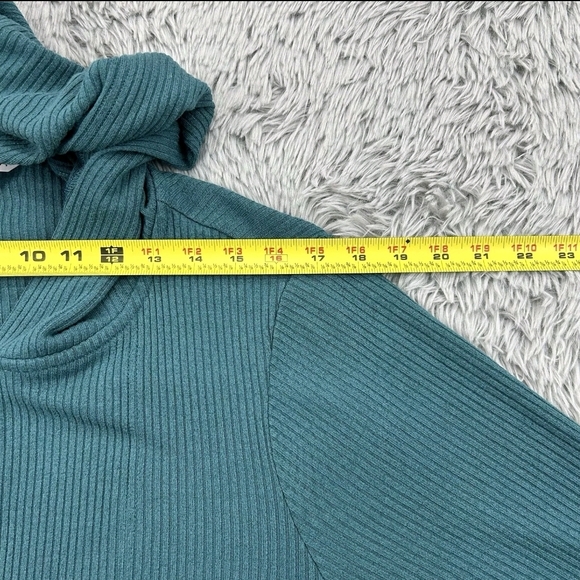 Athleta Women's Harmony Pose Wrap Cardigan Teal Long Sleeve Hooded Ribbed XL - Picture 11 of 14